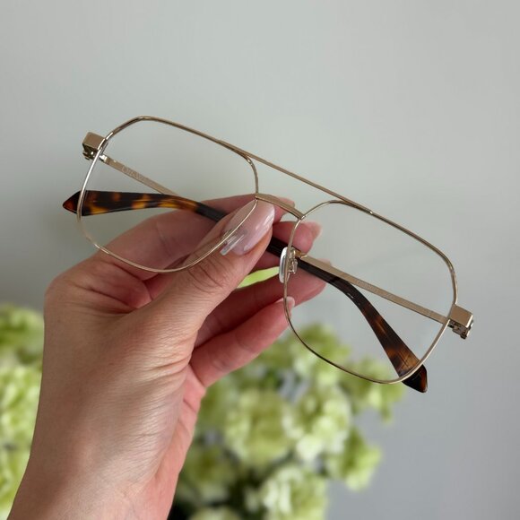 Off-White STYLE 7J Men Eyeglasses Gold Aviator OERJ07J STYLE 7J 7600 - Picture 4 of 15